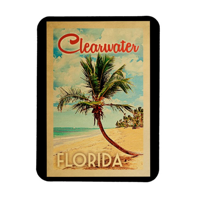Clearwater Florida Magnet Handflatan Träd Beach Vi (Vertikal)