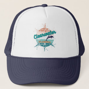 Clearwater Florida Retro Exploding Sunset Keps