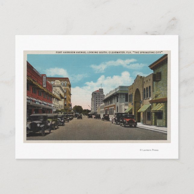 Clearwater, Florida - South View of Ft. Harrison Vykort (Framsida)