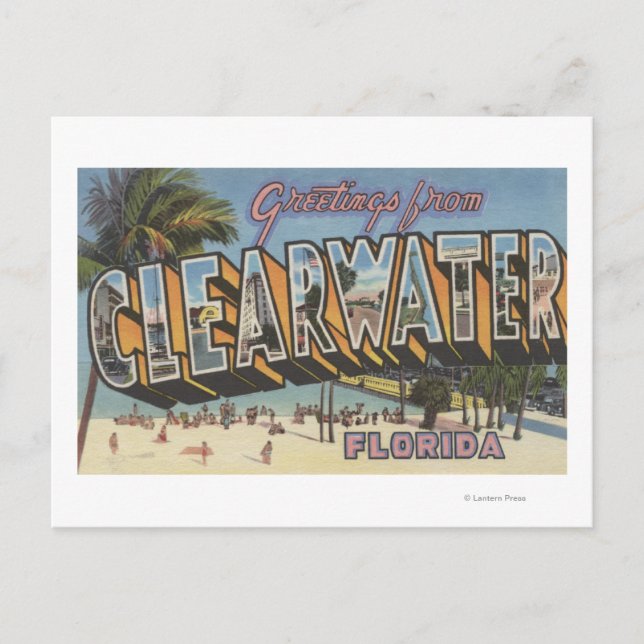 Clearwater, Florida - Stora Brev Scenes 2 Vykort (Framsida)