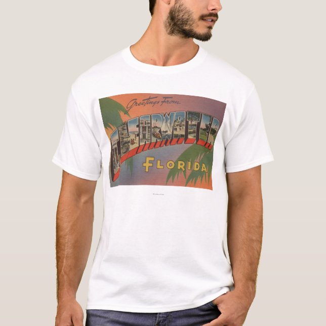 Clearwater Florida - stora brevplatser T Shirt (Framsida)