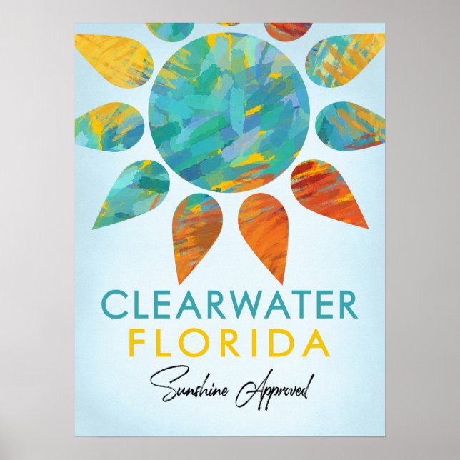 Clearwater Florida Sunshine Travel Poster (Framsidan)