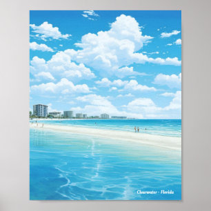Clearwater Florida USA Spanien Vintage resor Poster