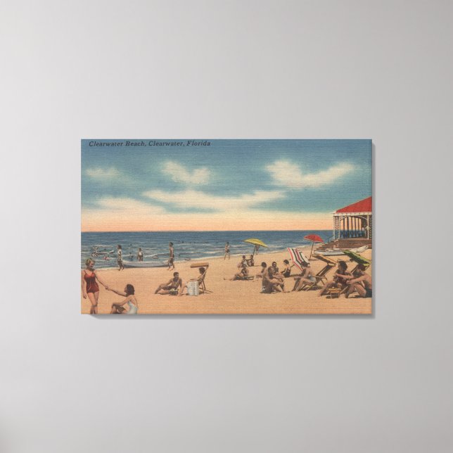 Clearwater, Florida - View of Clearwater Beach Canvastryck (Framsida)