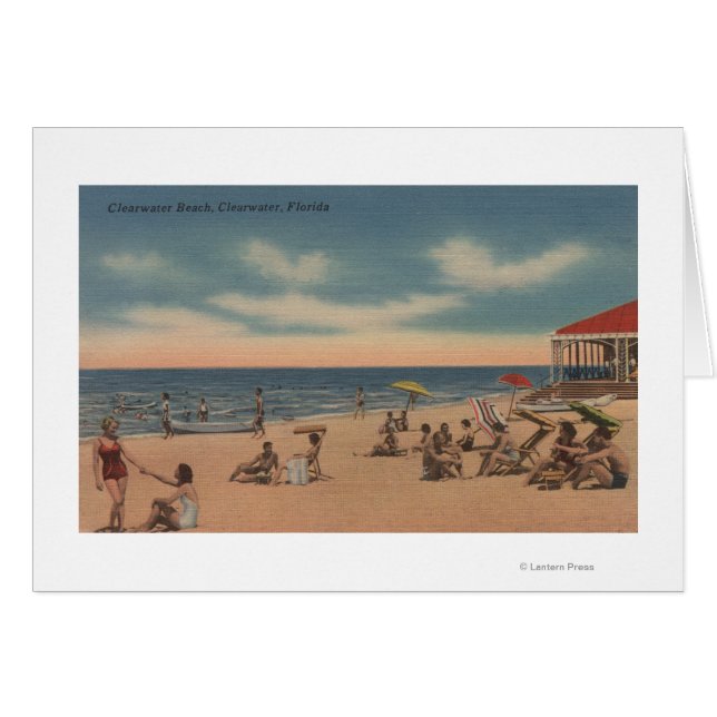 Clearwater, Florida - View of Clearwater Beach Hälsningskort (Framsidan Horizontal)