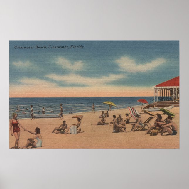 Clearwater, Florida - View of Clearwater Beach Poster (Framsidan)