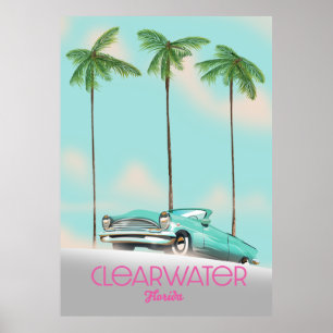 Clearwater Florida vintage stil reseaffisch Poster