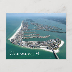 Clearwater Florida-vy från ett vykort från flygpla