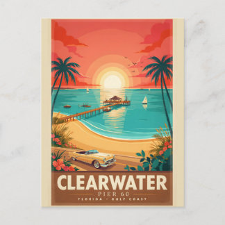 Clearwater Pier 60 Vintage Florida Resemål Vykort