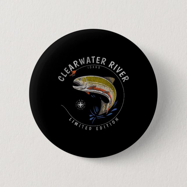 Clearwater River Forell Flugfiske Souvenir Clearw Knapp (Framsida)