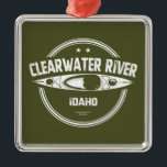 Clearwater River Idaho Kayaking Julgransprydnad Metall<br><div class="desc">Floden Mitten Fork Clearwater in Idaho omfattar floderna Lochsa och Selway samt en del av utforskningsvägen Lewis och Clark längs Lochsa-floden.</div>