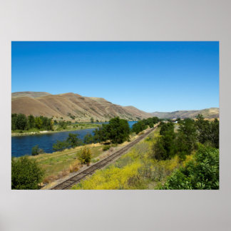 Clearwater River och BG&CM Railroad Tracks, Idaho Poster
