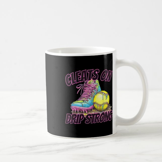 Cleats On Drip Strong Softll Drip Softll Mom Retro Kaffemugg (Höger)