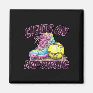 Cleats On Drip Strong Softll Drip Softll Mom Retro Magnet