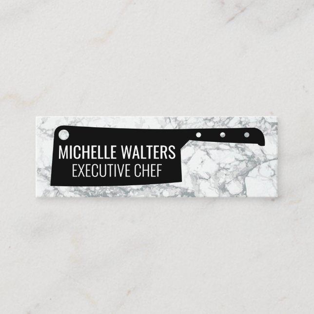 Cleaver Knivar | Marble Background Mini Visitkort (Framsida)