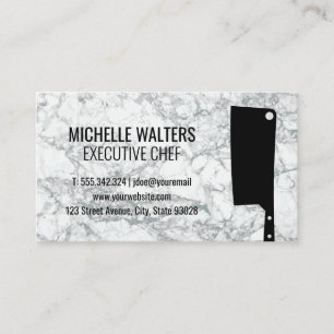 Cleaver Knivar Marble Background Visitkort