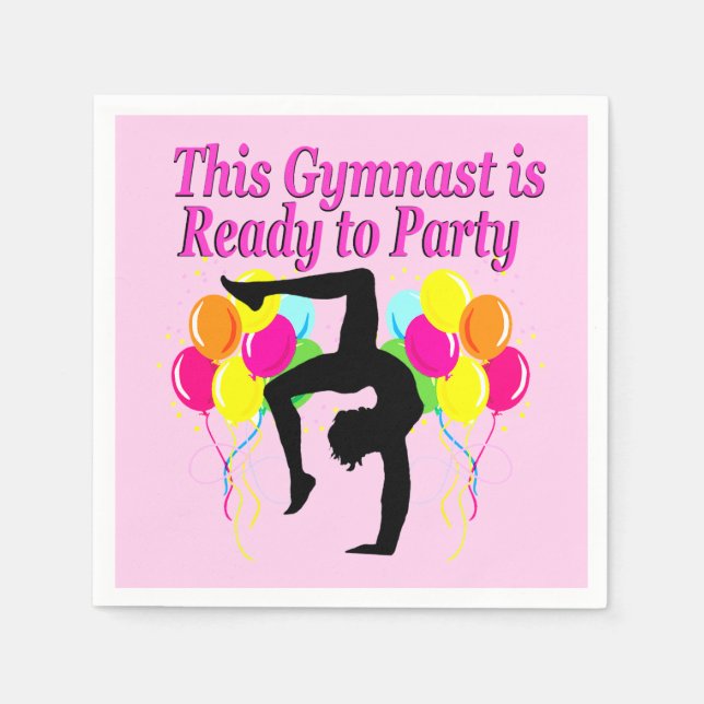 CLEBRATING GYMNASTICS PARTY PAPPRA NAPKINER PAPPERSSERVETT (Framsidan)