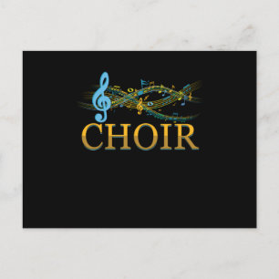Clef Choir Musik noter Choral Chorus Singing Gift Vykort