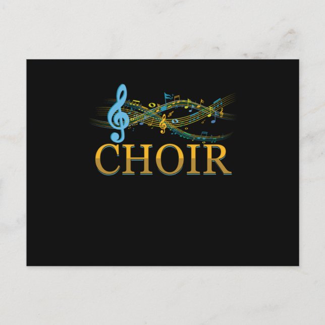 Clef Choir Musik noter Choral Chorus Singing Gift Vykort (Framsida)
