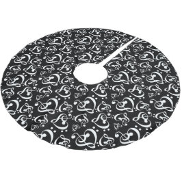 Clef Hearts Music Theckes Black and White jul Julgransmatta Borstad Polyester