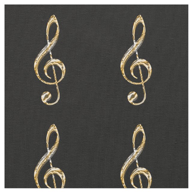 Clef Symbol Guld och Silver Music Figur Musical Tyg (Närbild)