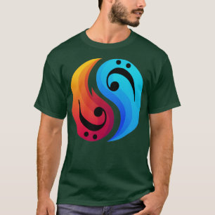 Clef Yin och Yang Bass Guitar T Shirt