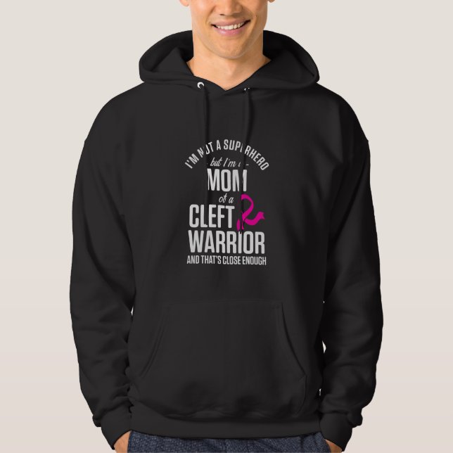 Cleft Palate Lip Mamma Hero Cleft Strong Awareness Hoodie (Framsida)