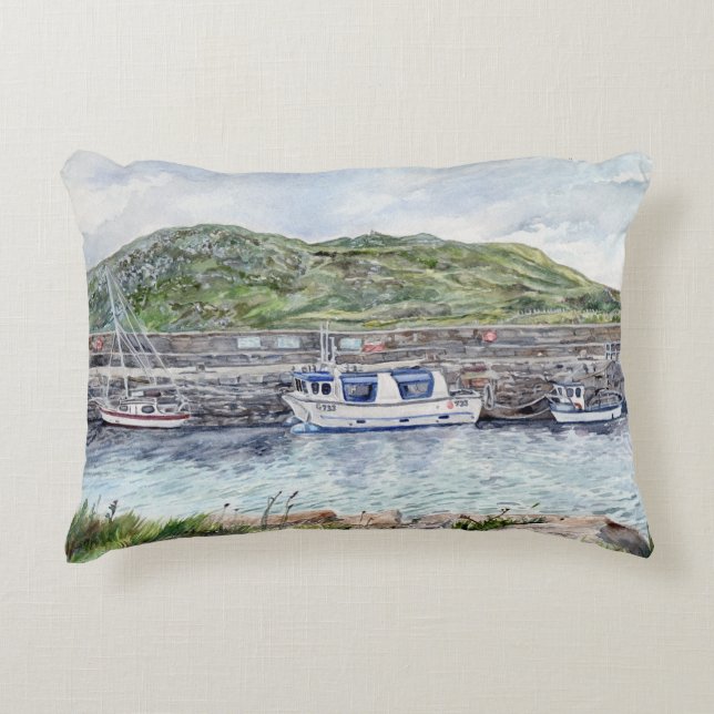 Cleggan Harbour, Connemara, Irland Kuddens design Prydnadskudde (Framsidan)