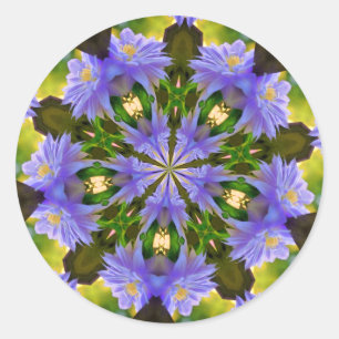 Clematis Abstrakt Flower Art Runt Klistermärke