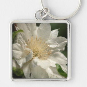 CLEMATIS Artic Queen 1 Keychain Fyrkantig Silverfärgad Nyckelring