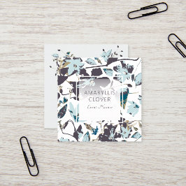 Clematis Blommar Blue Brown Vine Fyrkantigt Visitkort