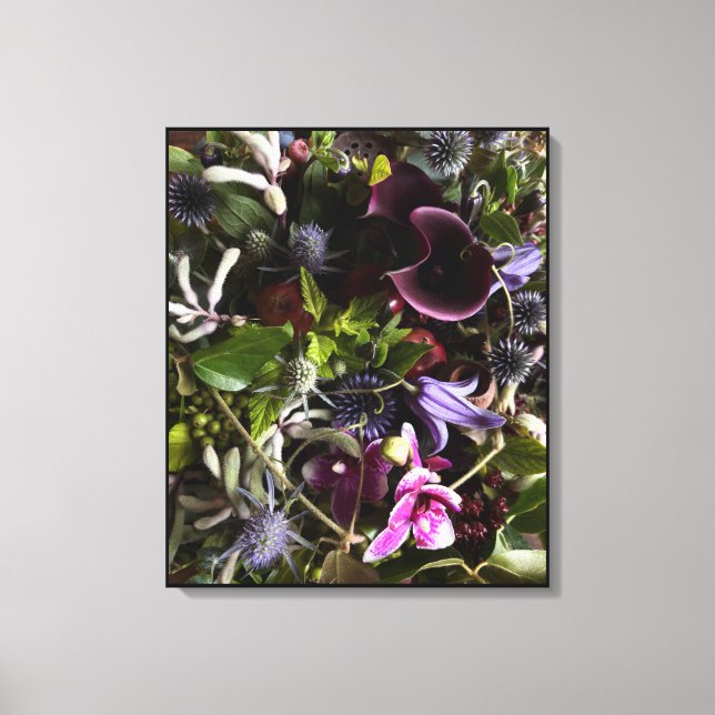 Clematis & Blue Floral Botanical Canvas Art  (Framsida)
