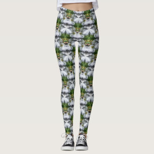 Clematis Flower Nature Abstrakt Mönster Leggings