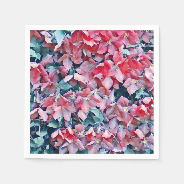 Clematis Flowers Pappersservett (Framsidan)