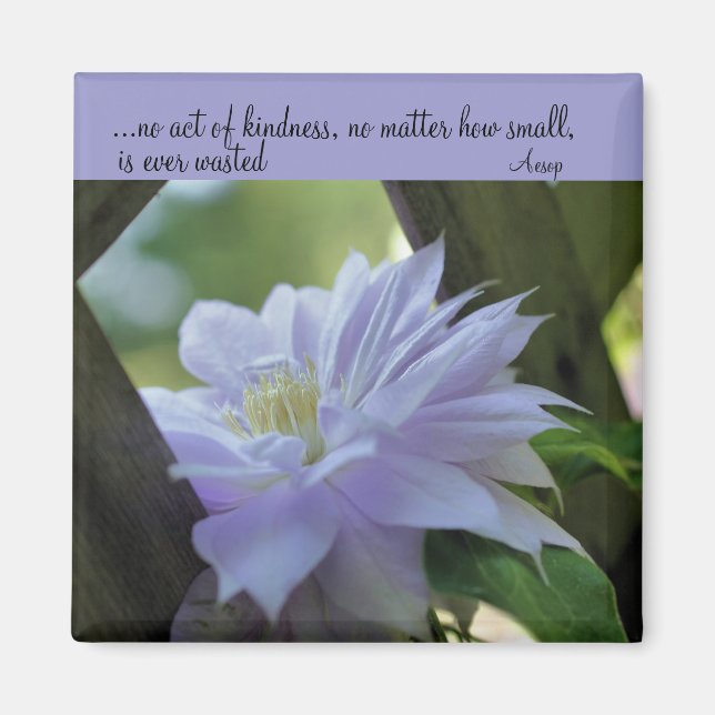 Clematis Inspirational Kindness Quote Magnet (Framsidan)