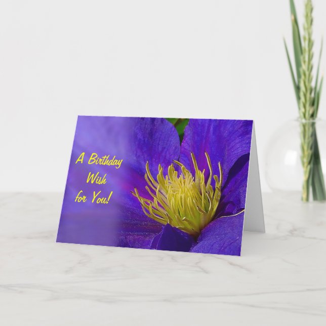 Clematis-kort för födelsedagshälsning kort (Framsida)