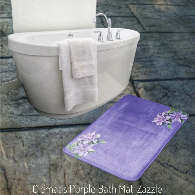 Clematis Lila Bath Mat Badrumsmatta (Skapare uppladdad)