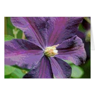 Clematis Lila Flower Card Hälsningskort