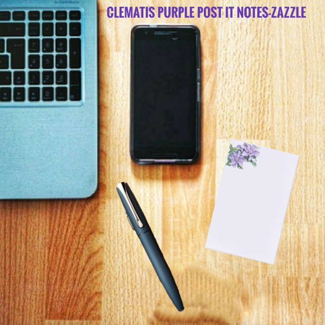 Clematis Lila Post-it Notes Block (Skapare uppladdad)