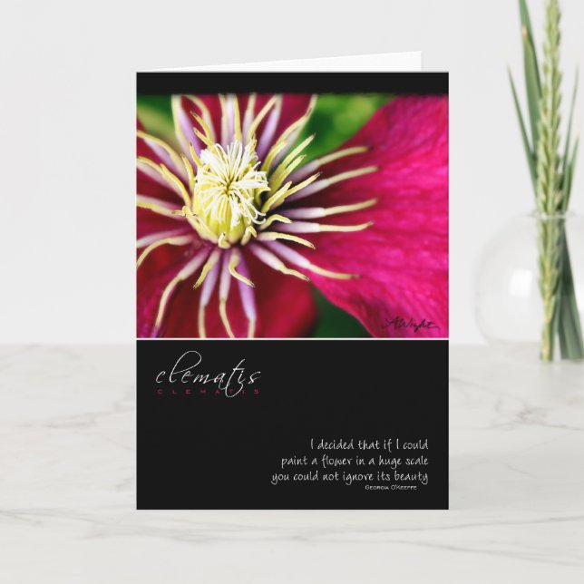 Clematis med det Georgia O'Keeffe citationstecknet Kort (Framsida)
