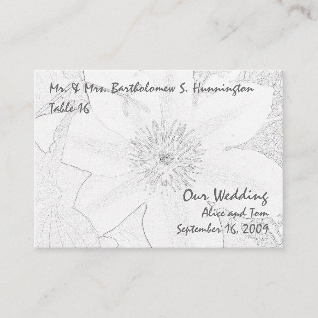 Clematis-plakat Placeringskort (Framsida)