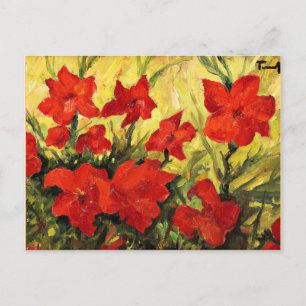 Clematis Red Flowers Vykort