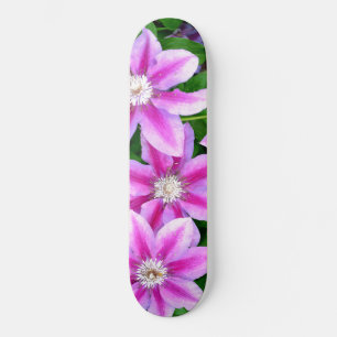 Clematis, rosa blommor mini skateboard bräda 18,5 cm