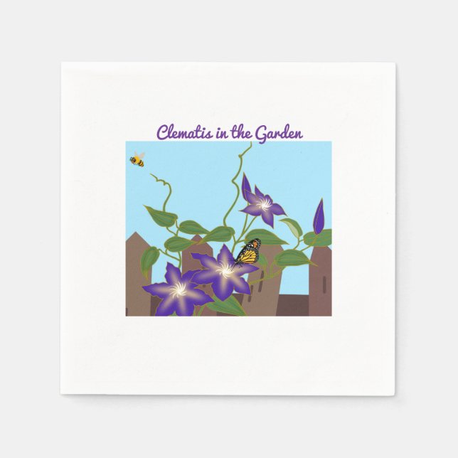 Clematis Vine in the Garden Pappersservett (Framsidan)