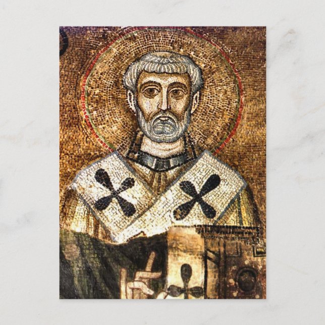 Clemens I Byzantine Mosaic Ortodox Icon Vykort (Framsida)