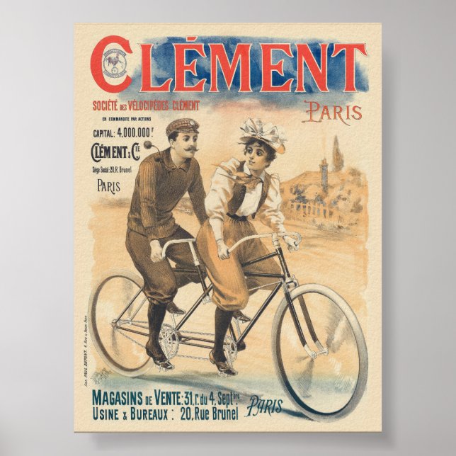 Clément Paris Vintage affisch 1895 (Framsidan)