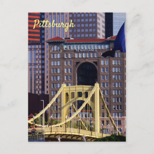 Clemente Bridge Pittsburgh-Skyscraper, sommardag Vykort