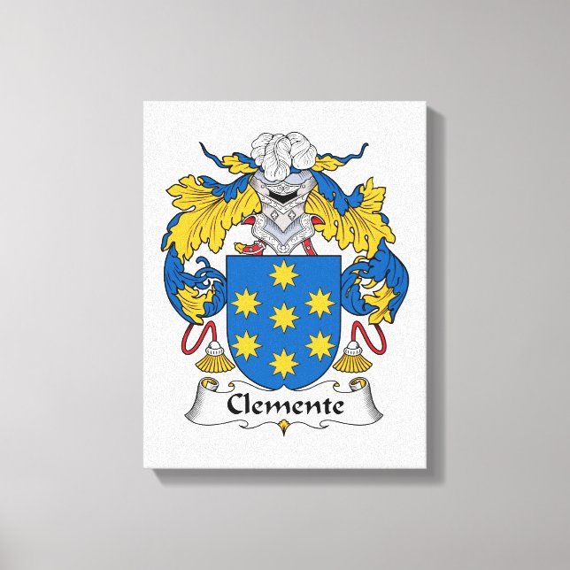 Clemente Family Crest Canvastryck (Framsida)
