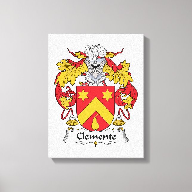 Clemente Family Crest Canvastryck (Framsida)