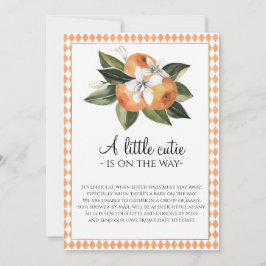 Clementine Baby Shower Inbjudningar